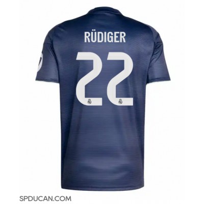 Muški Nogometni Dres Real Madrid Antonio Rudiger #22 Gostujuci 2025-26 Kratak Rukav Muški Nogometni Dres Real Madrid Antonio Rudiger #22 Gostujuci 2025-26 Kratak Rukav